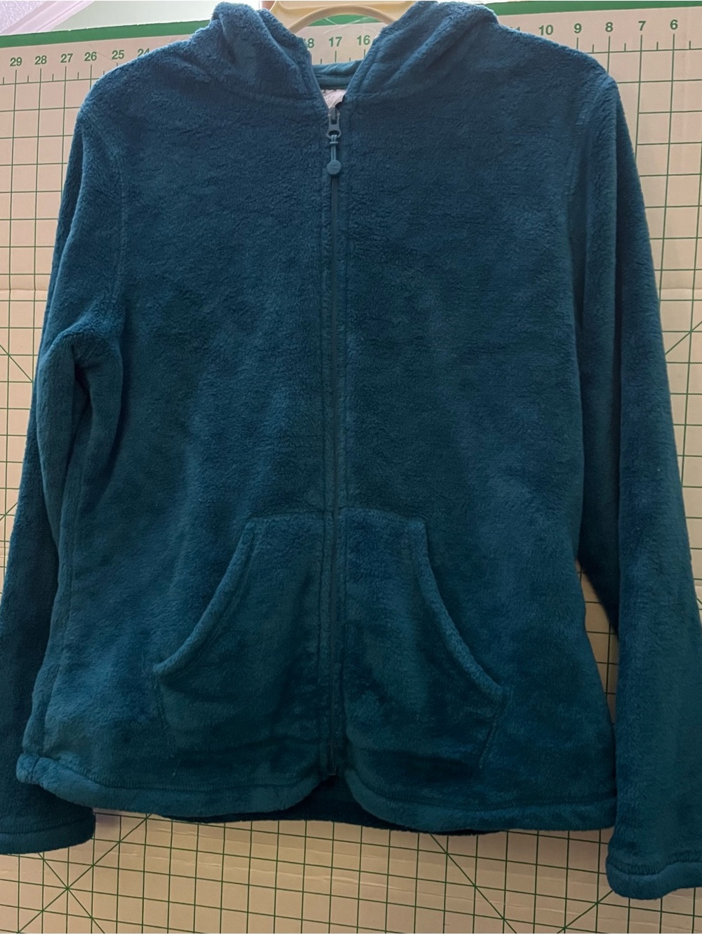 Women’s Danskin Teal Hooded Zip-Up Fleece Jacket XL